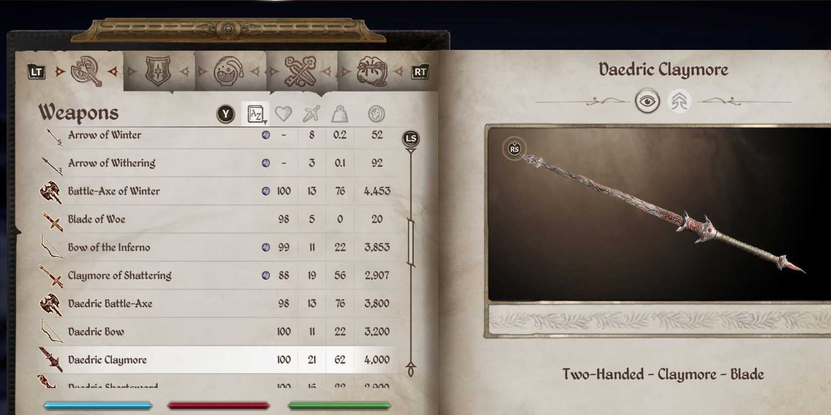 Daedric Claymore Oblivion Remastered