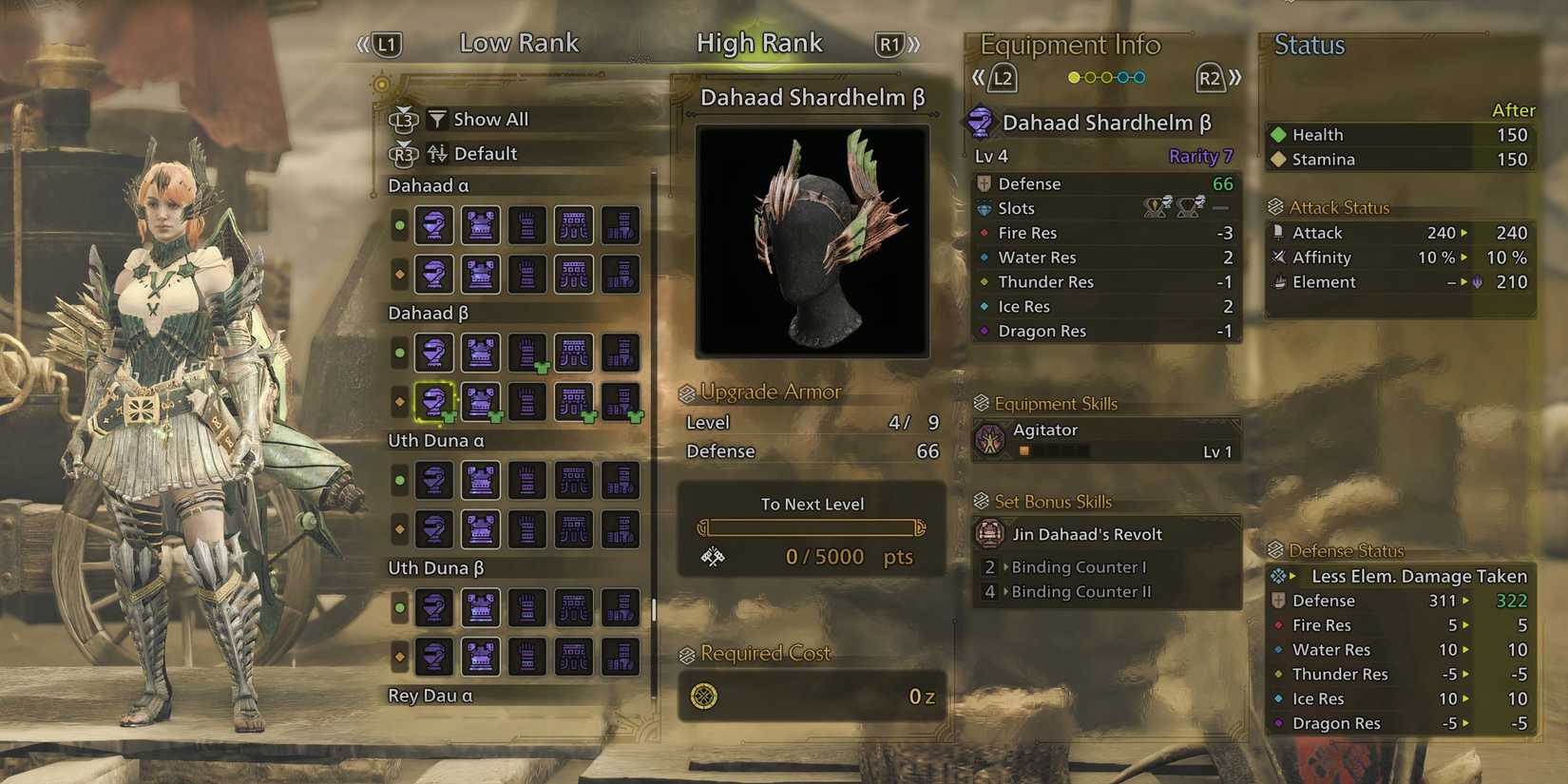 Dahaad Beta Armor in Monster Hunter Wilds