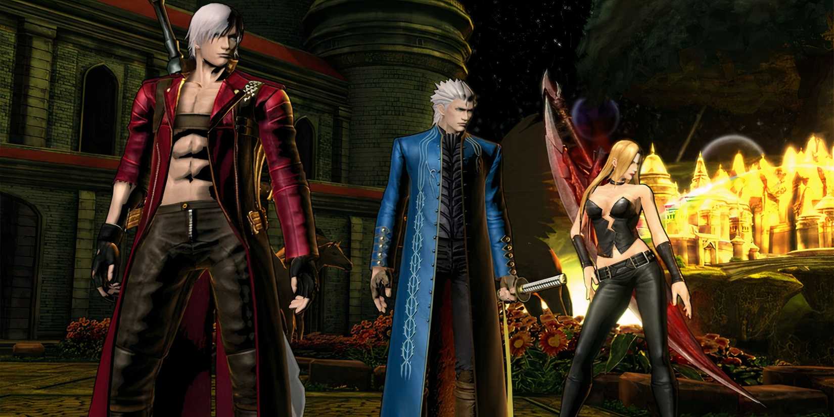 Dante, Vergil, and Trish in Ultimate Marvel Vs. Capcom 3