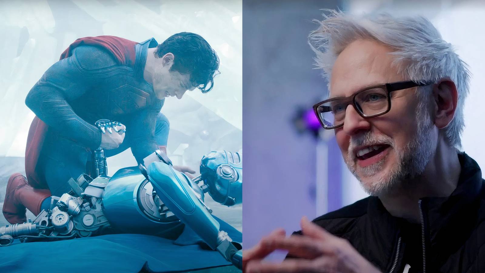 David Corenswet and James Gunn 