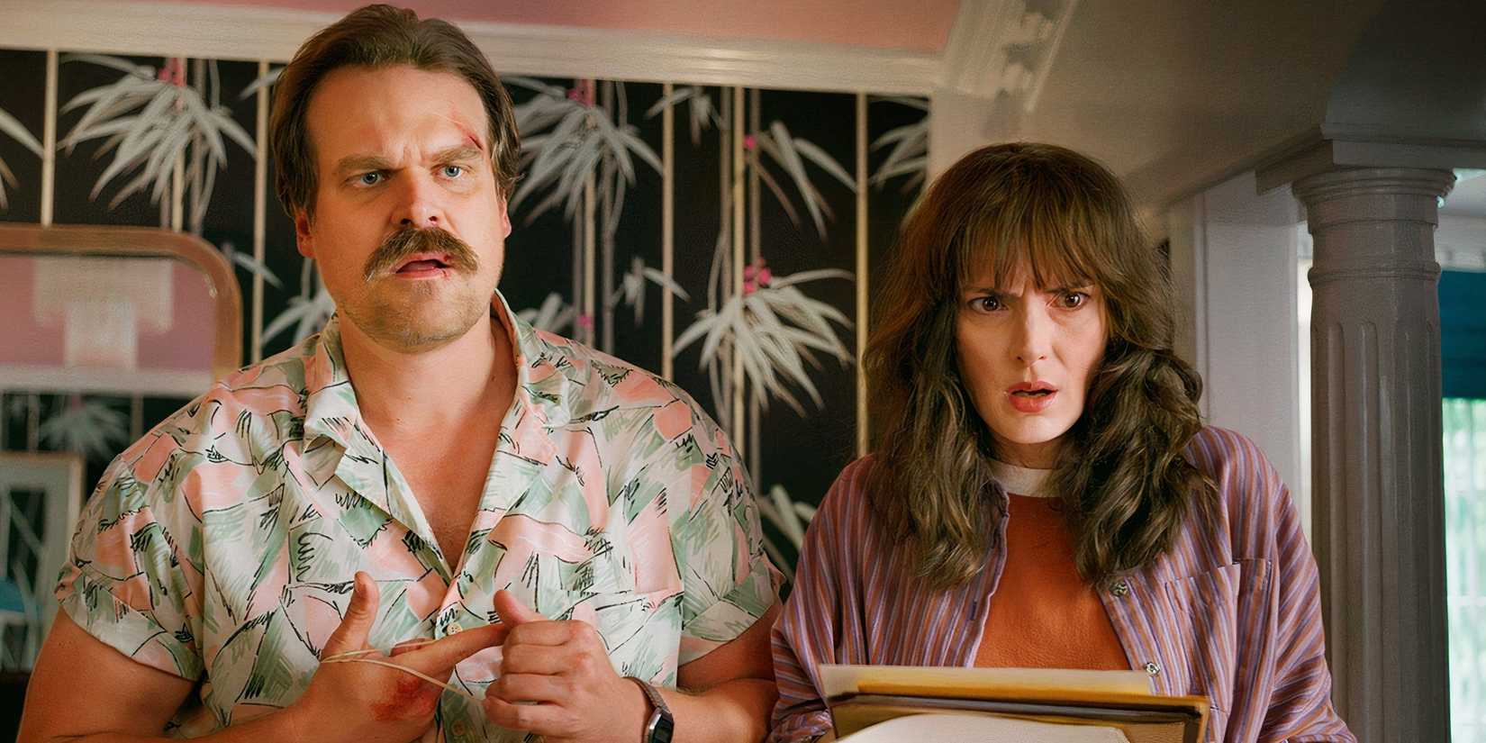 David Harbour and Winona Ryder in Stranger Things