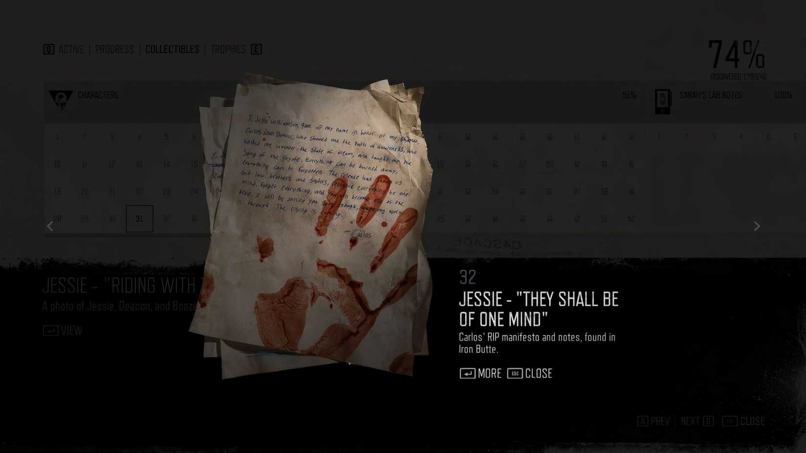 days gone character collectible 32