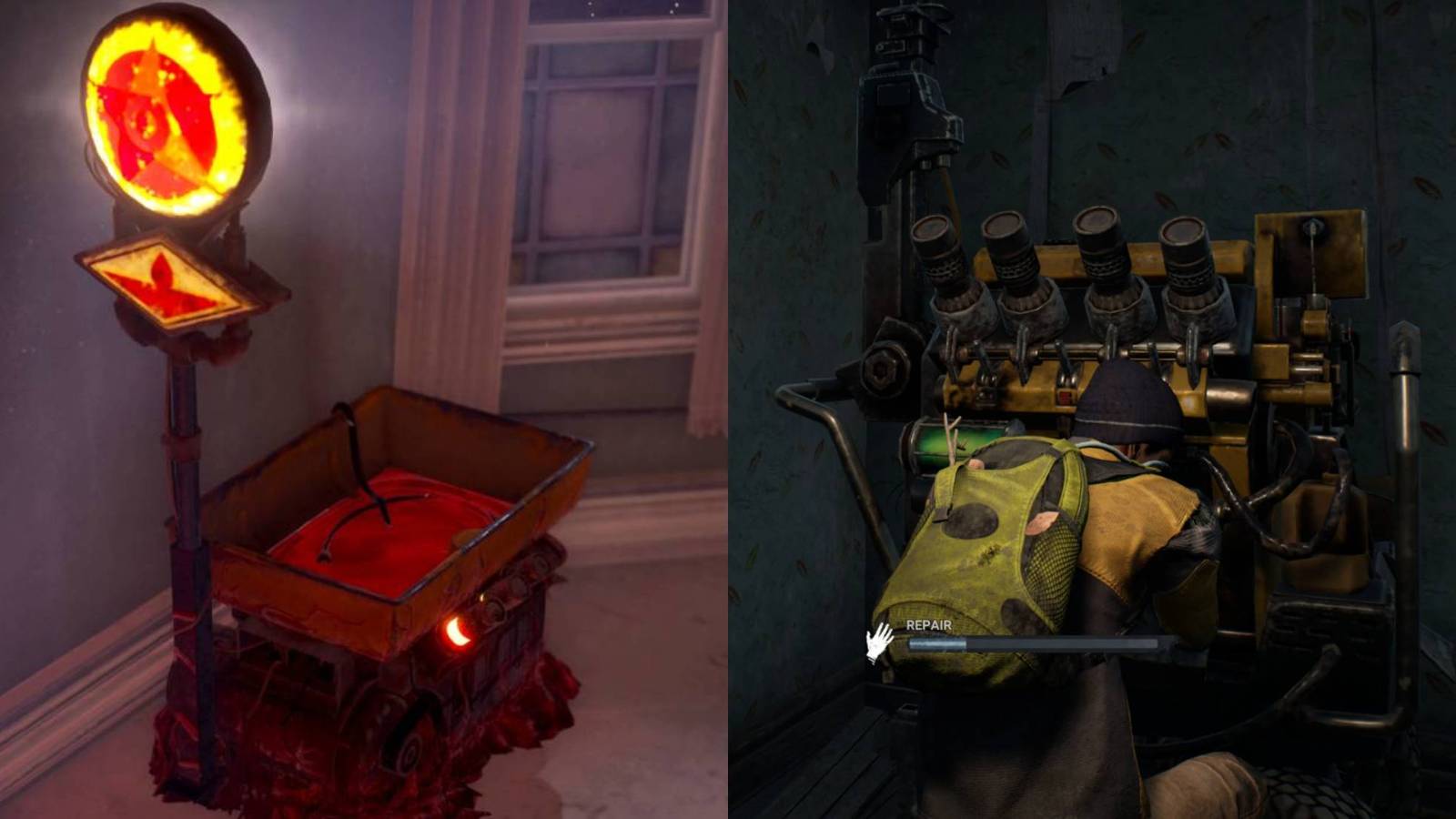 A blood generator and regular generator from Dead by Daylight side by side