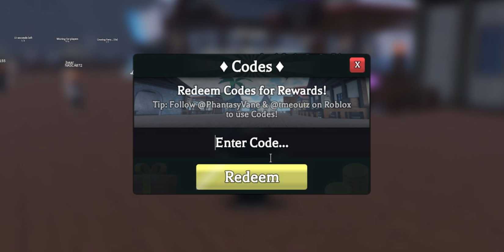 Dead Seas the codes tab