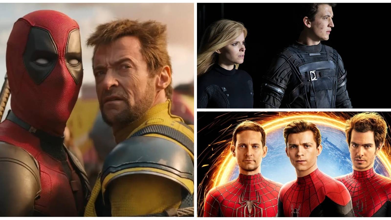 deadpool & wolverine, the three spider-men, miles teller mr fantastic