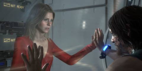 death stranding characters stood between glass