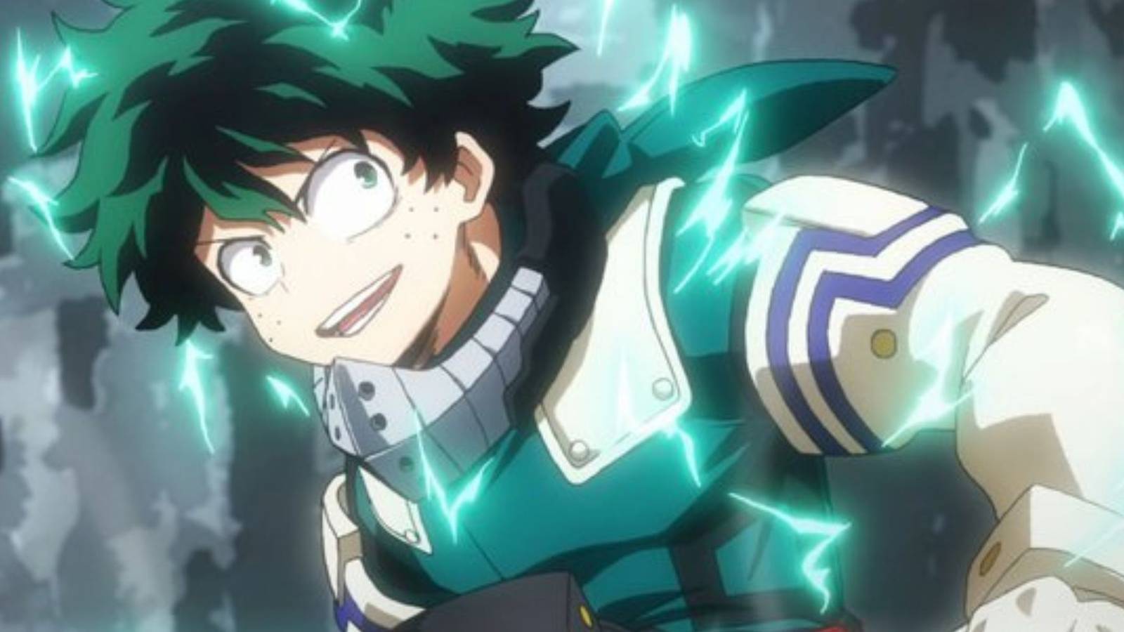Deku applying Full Cowl on his entire body in My Hero Academia.