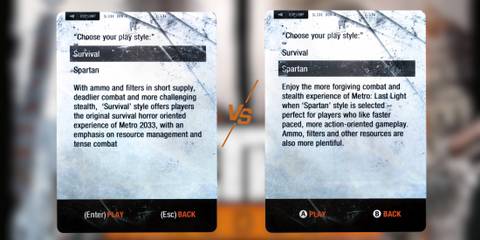 Difference Between Spartan and Survival play style Metro 2033 Redux