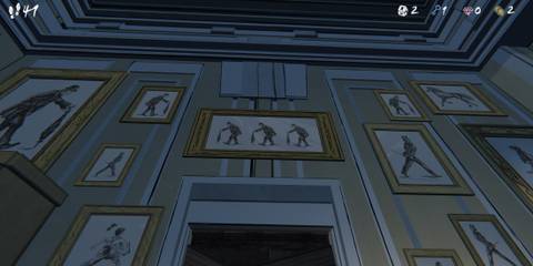 different paintings in the drawing room in blue prince