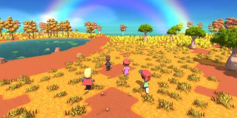 Dinkum gameplay screenshot rainbow scene