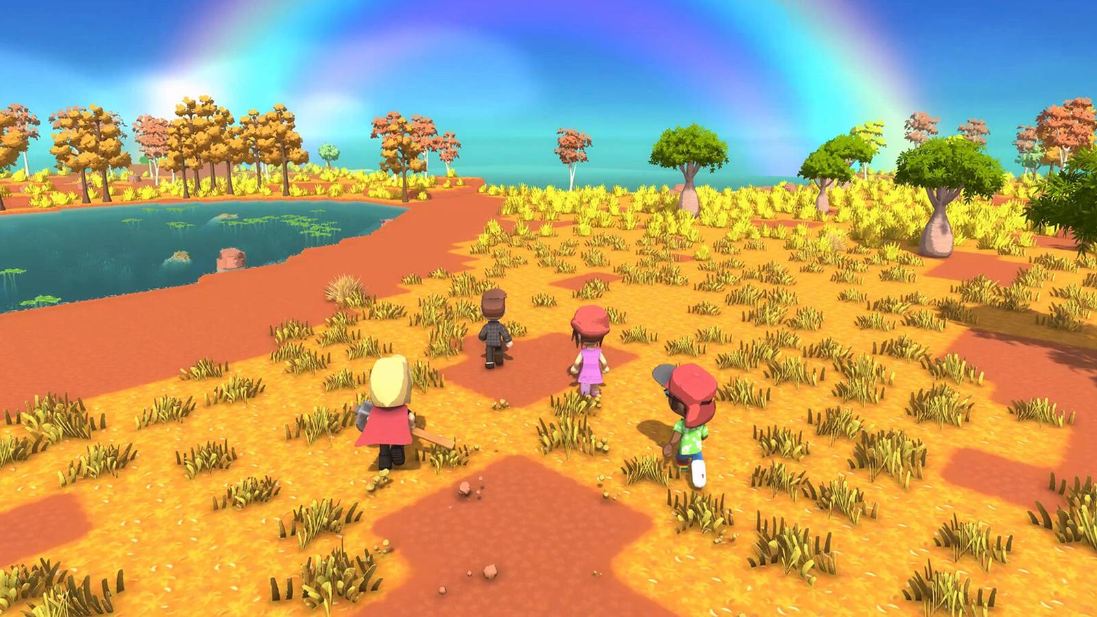 Dinkum gameplay screenshot rainbow scene