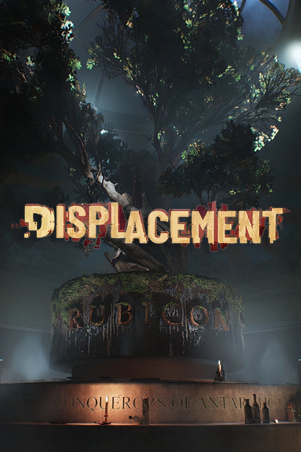 Displacement page covers art adapted