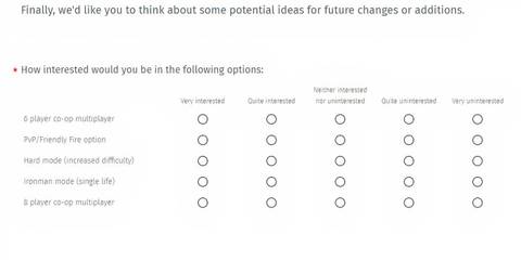 RuneScape: Dragonwilds survey question