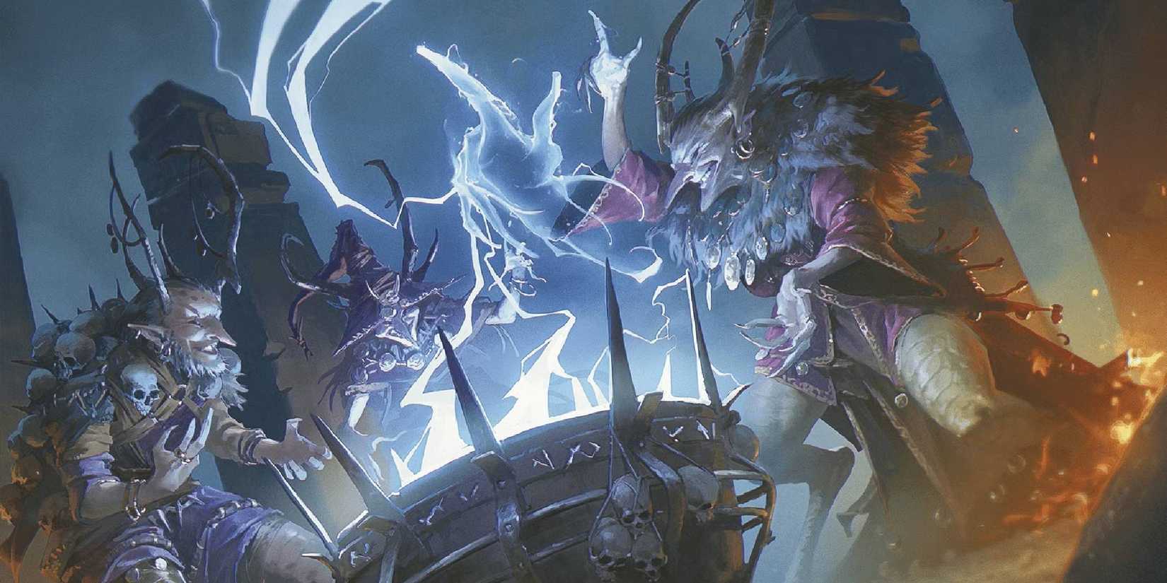 Dungeons and Dragons hag gathered around a cauldron in the official 2025 artwork