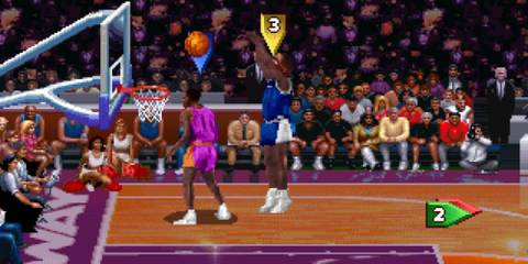 Dunking in NBA Jam Tournament Edition (PS1)