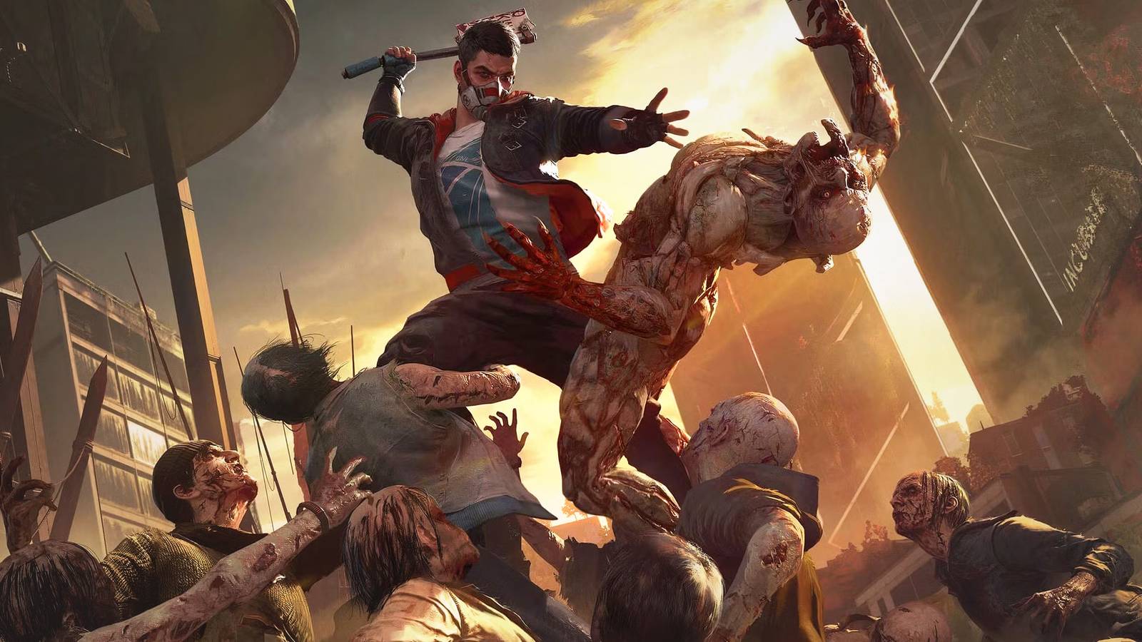 Dying Light 2 Stay Human fighting off zombies key art
