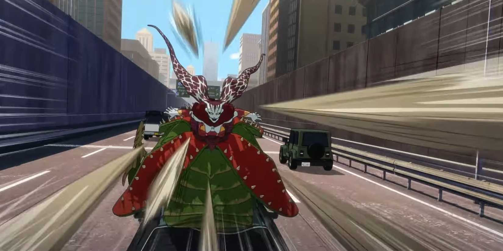 Echidna shoots her thorns at Dante in the new Devil May Cry show.