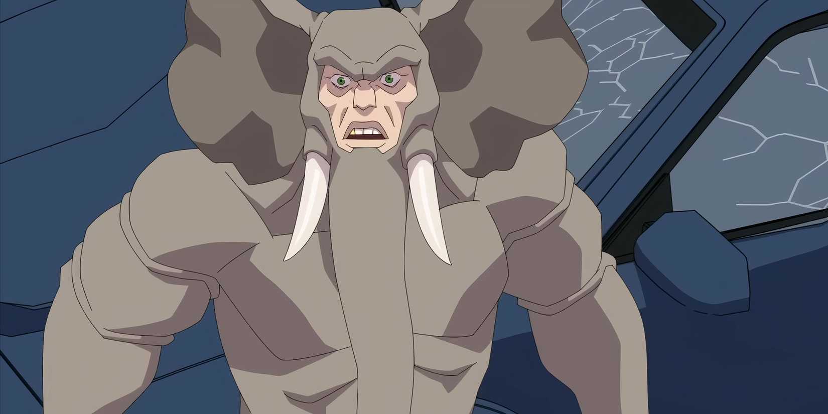 Elephant is offended that Invincible and Atom Eve are using him as a training dummy for Oliver