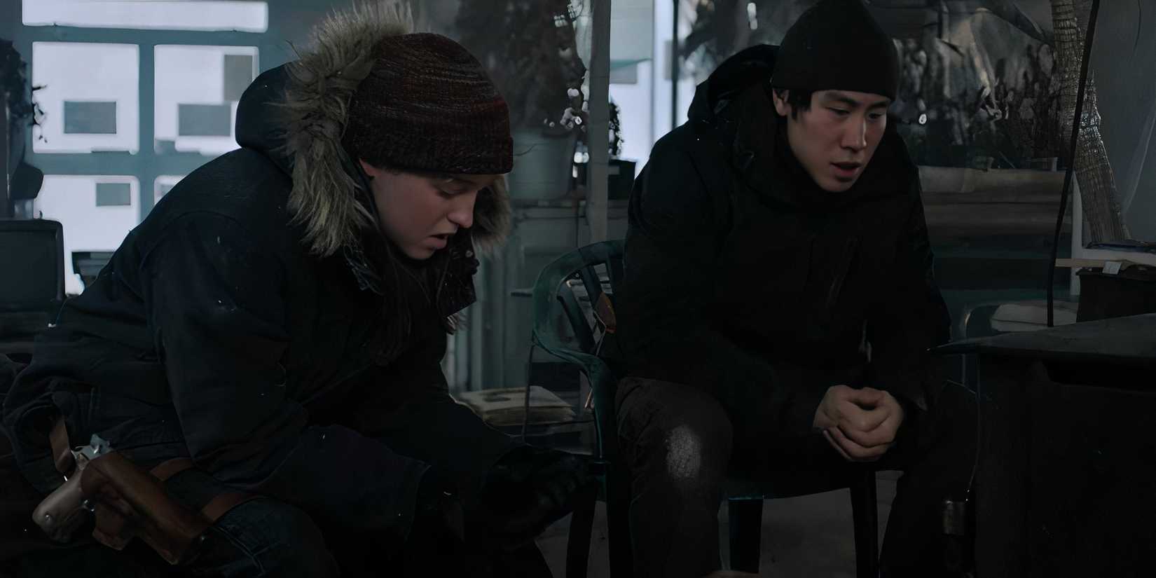 Ellie and Jesse sitting in The Last Of Us Season 2