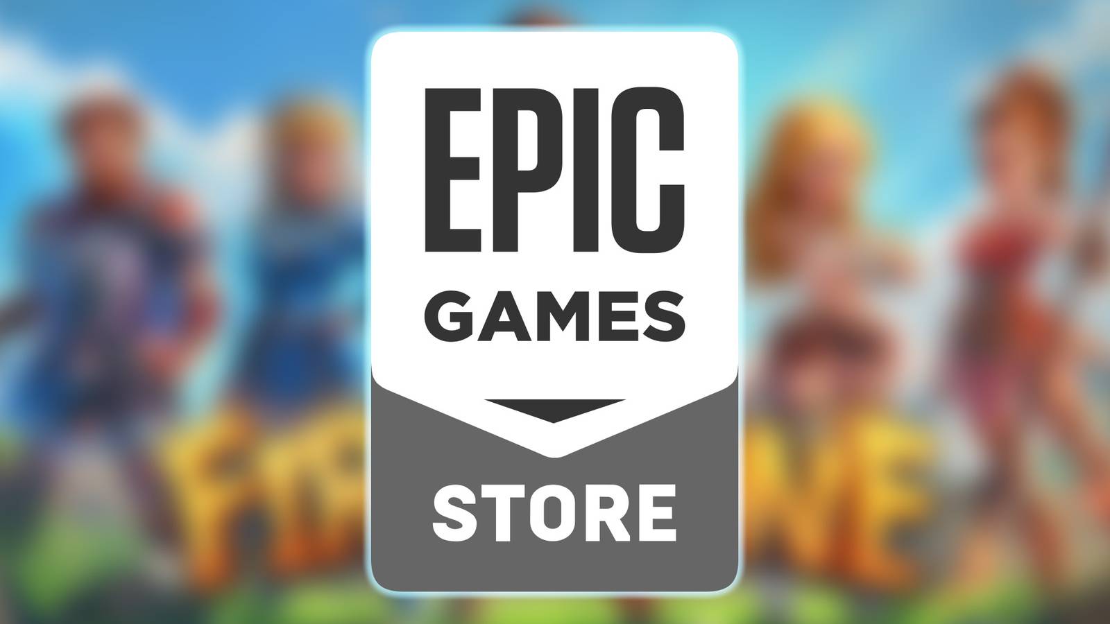 Epic Games Store logo over blurred Firestone Online Idle RPG key art
