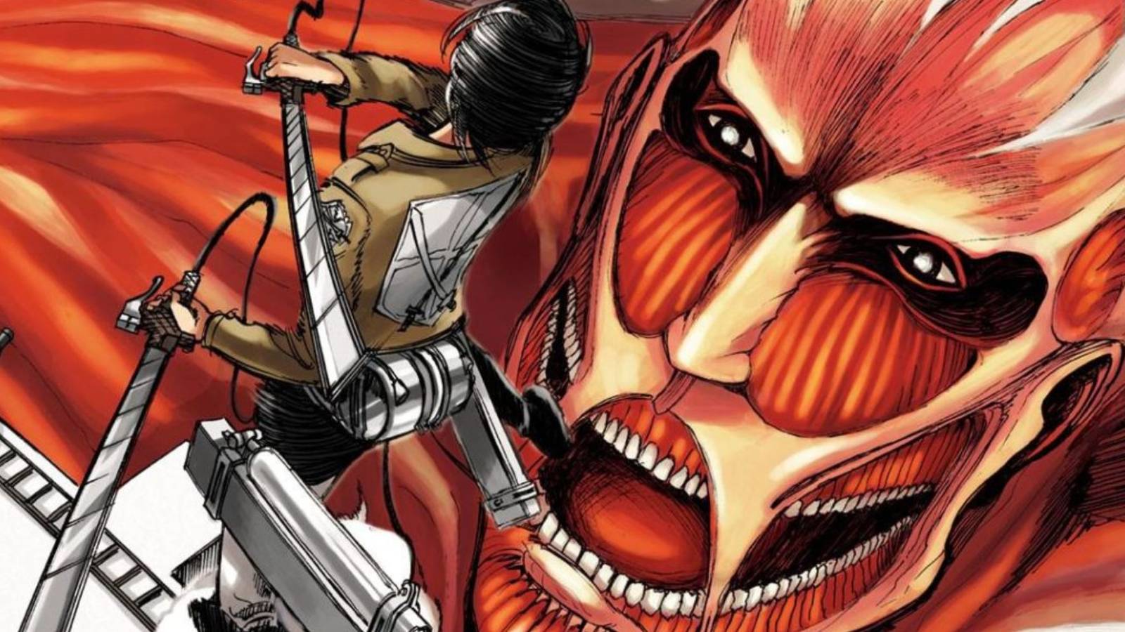 Attack on Titan Eren fights the Colossal Titan in the cover of Volume 1.