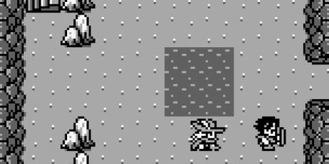 Exploring a cave in Final Fantasy Adventure