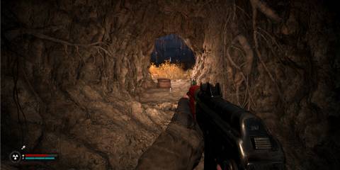 Exploring a cave in Stalker 2 Heart of Chornobyl