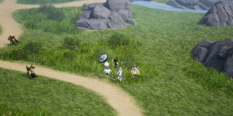 Exploring the world map in Bravely Default 2