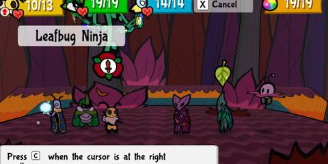 Fighting a battle in Bug Fables