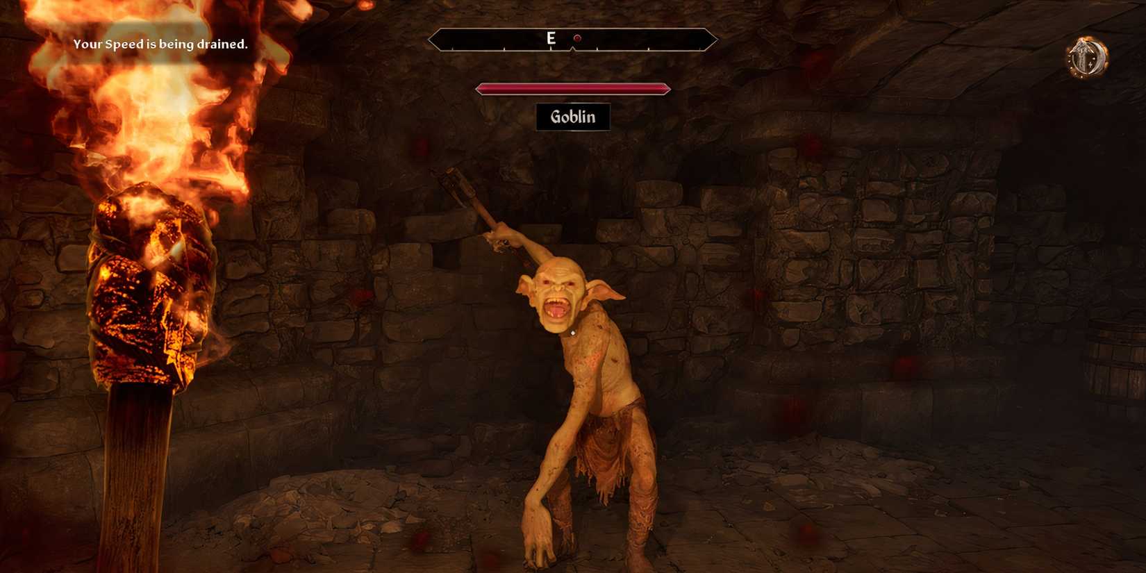 Fighting a goblin in The Elder Scrolls 4 Oblivion Remastered