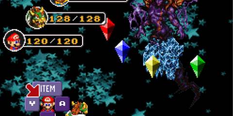 Fighting Culex in Super Mario RPG Legend of the Seven Stars
