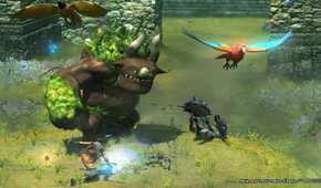 Fighting enemies in Majin and the Forsaken Kingdom