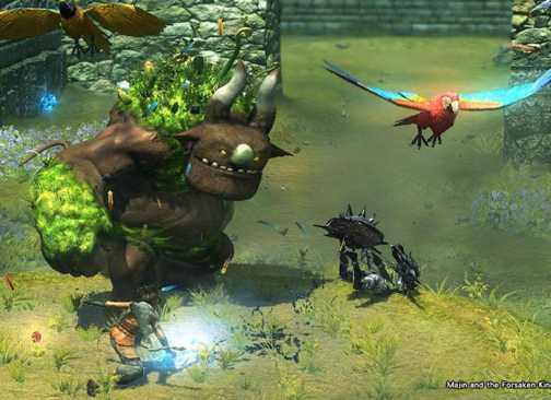 Fighting enemies in Majin and the Forsaken Kingdom