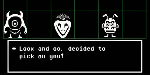 Fighting enemies in Undertale