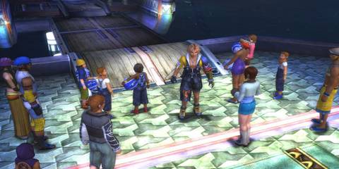 final fantasy 10 tidus in crowd