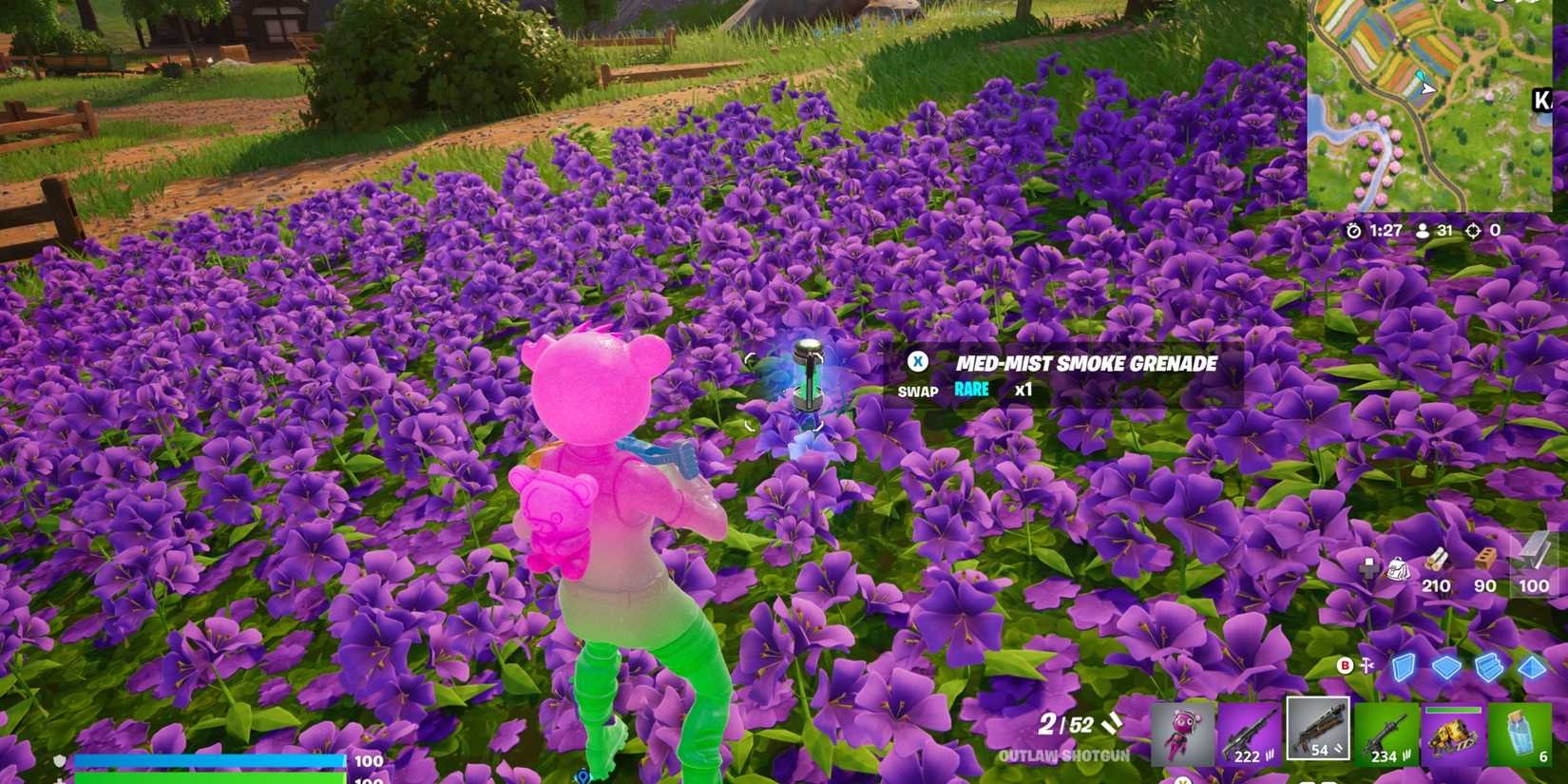 finding med mist grenade fortnite