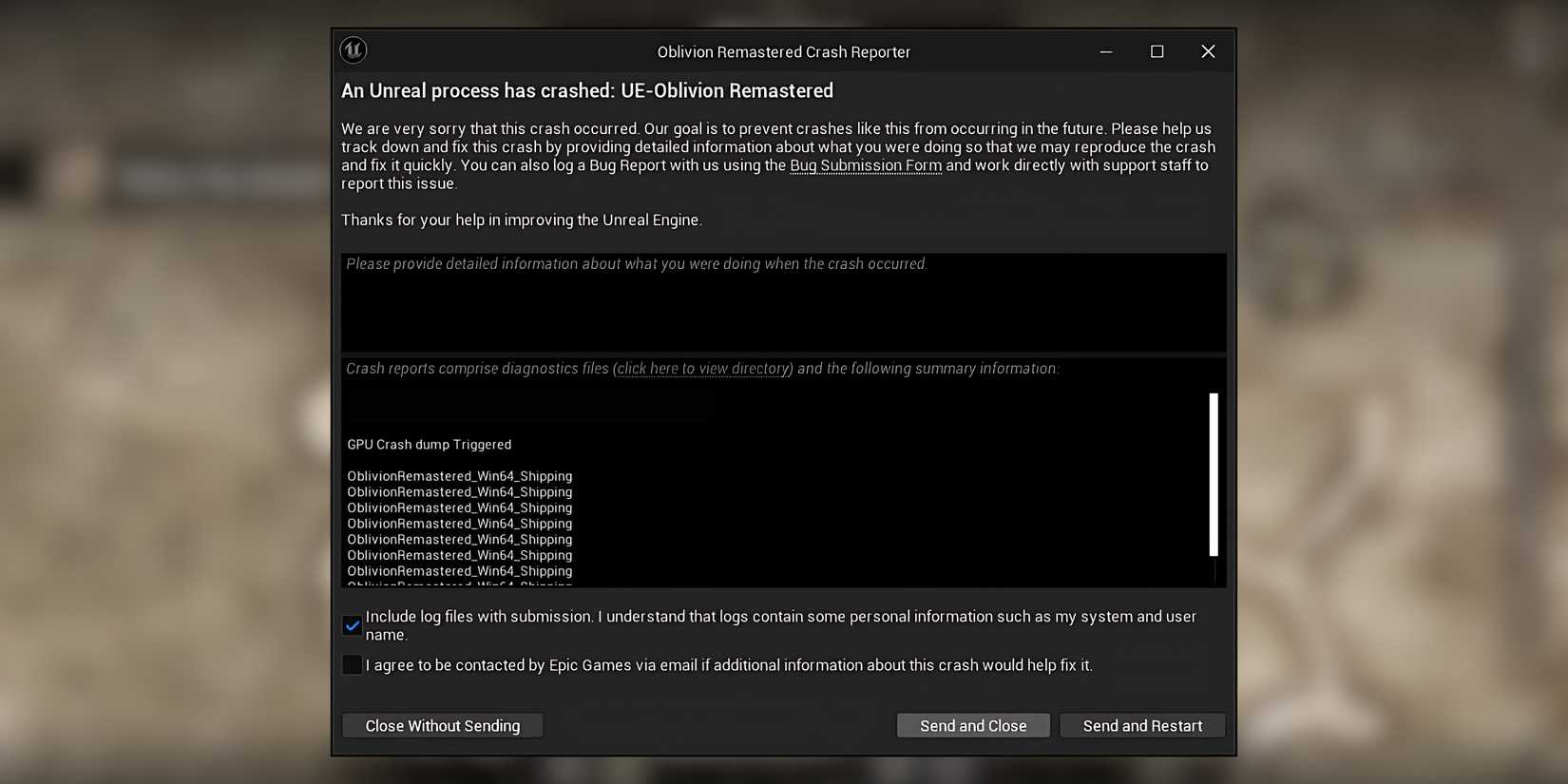 Gpu Crash Error How To Fix Oblivion Remastered Crashing (GPU Crash Dump Fatal Error)