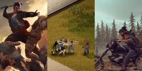 dying light on left, project zomboid in center and days gone on right