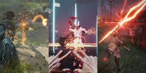 Hogwarts Legacy on left, ghostwire tokyo in centre and elden ring on right