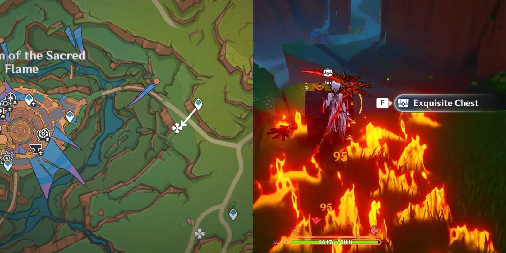 Genshin Impact- Hidden Chest Basin of Unnumbered Flames 2