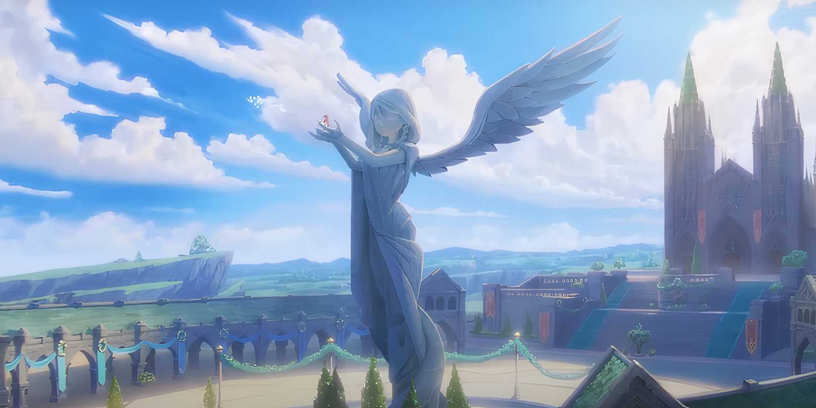 Genshin Impact Varka statue in city