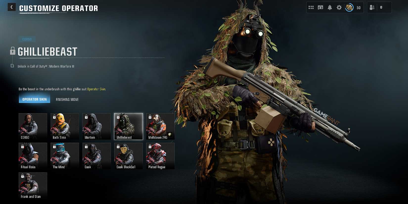 Ghilliebeast Operator Skin in Call of Duty Warzone