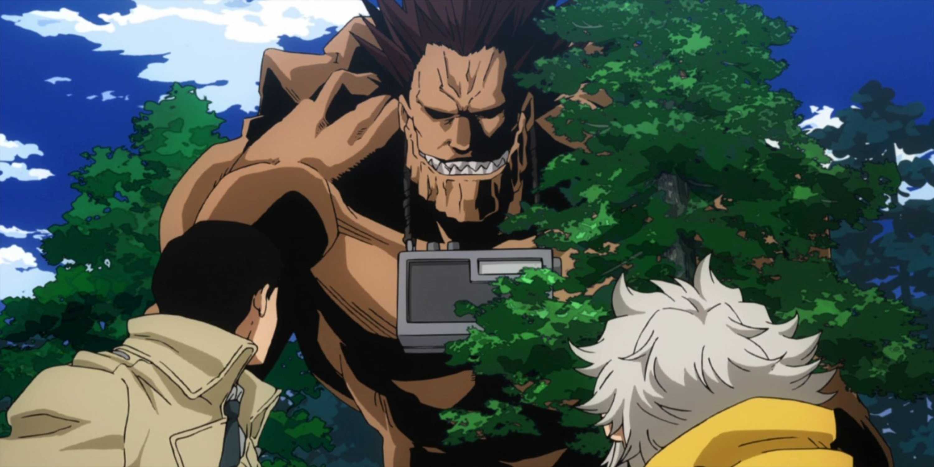 Gigantomachia in My Hero Academia emerges from a forest.