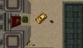 Grand Theft Auto 2 outside a gang HQ