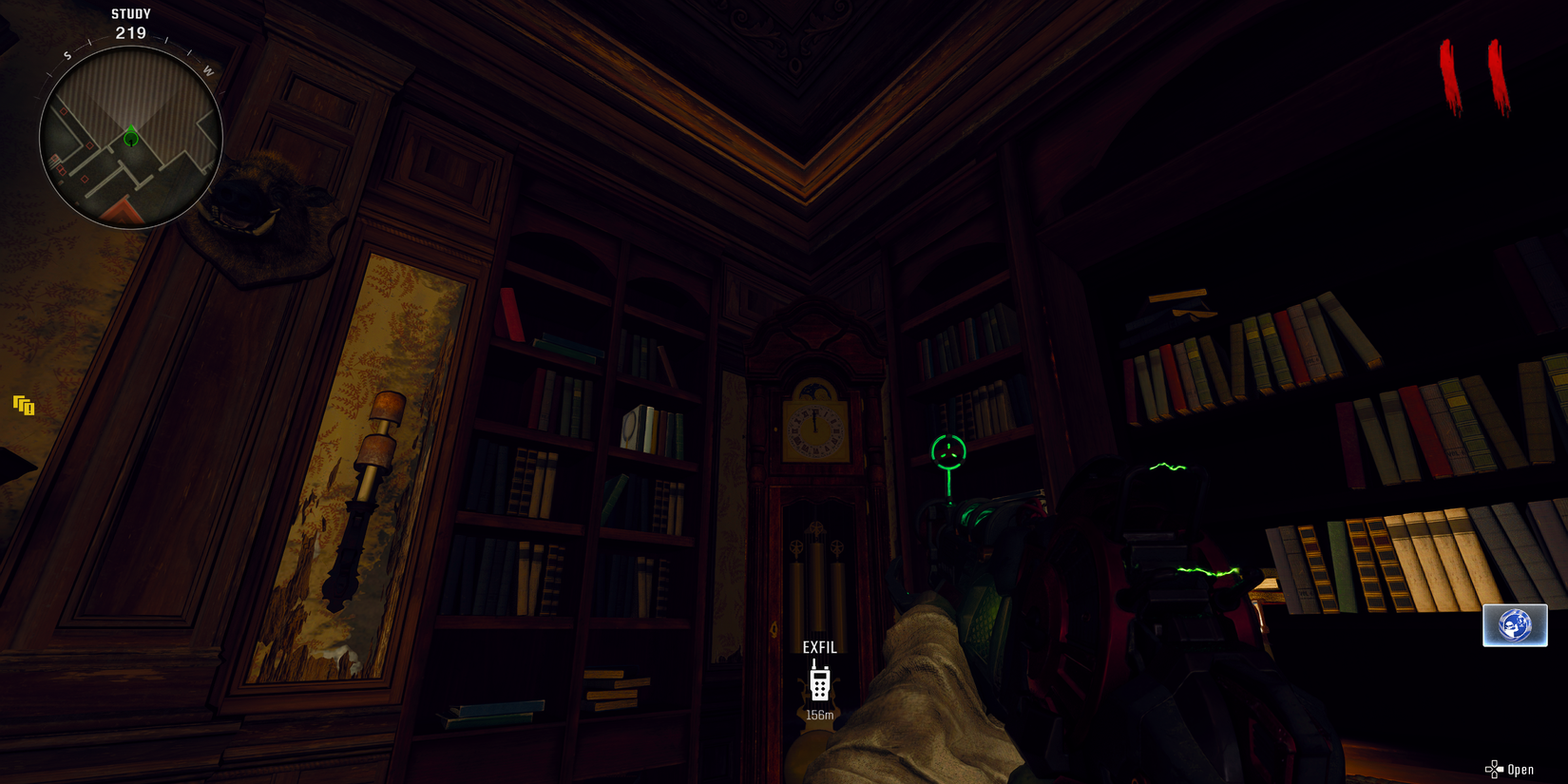 grandfather clock in the study