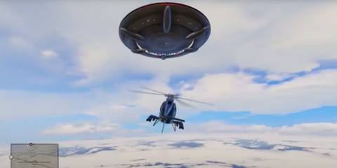A spaceship on Mount Chiliad in GTA 5