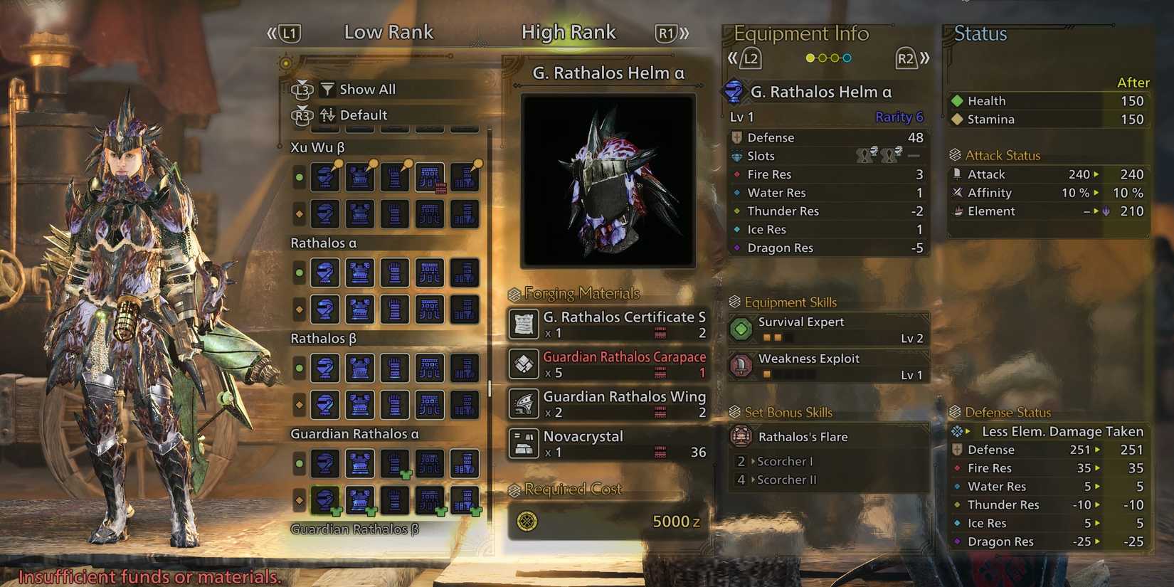 Guardian Rathalos Beta Armor in Monster Hunter Wilds