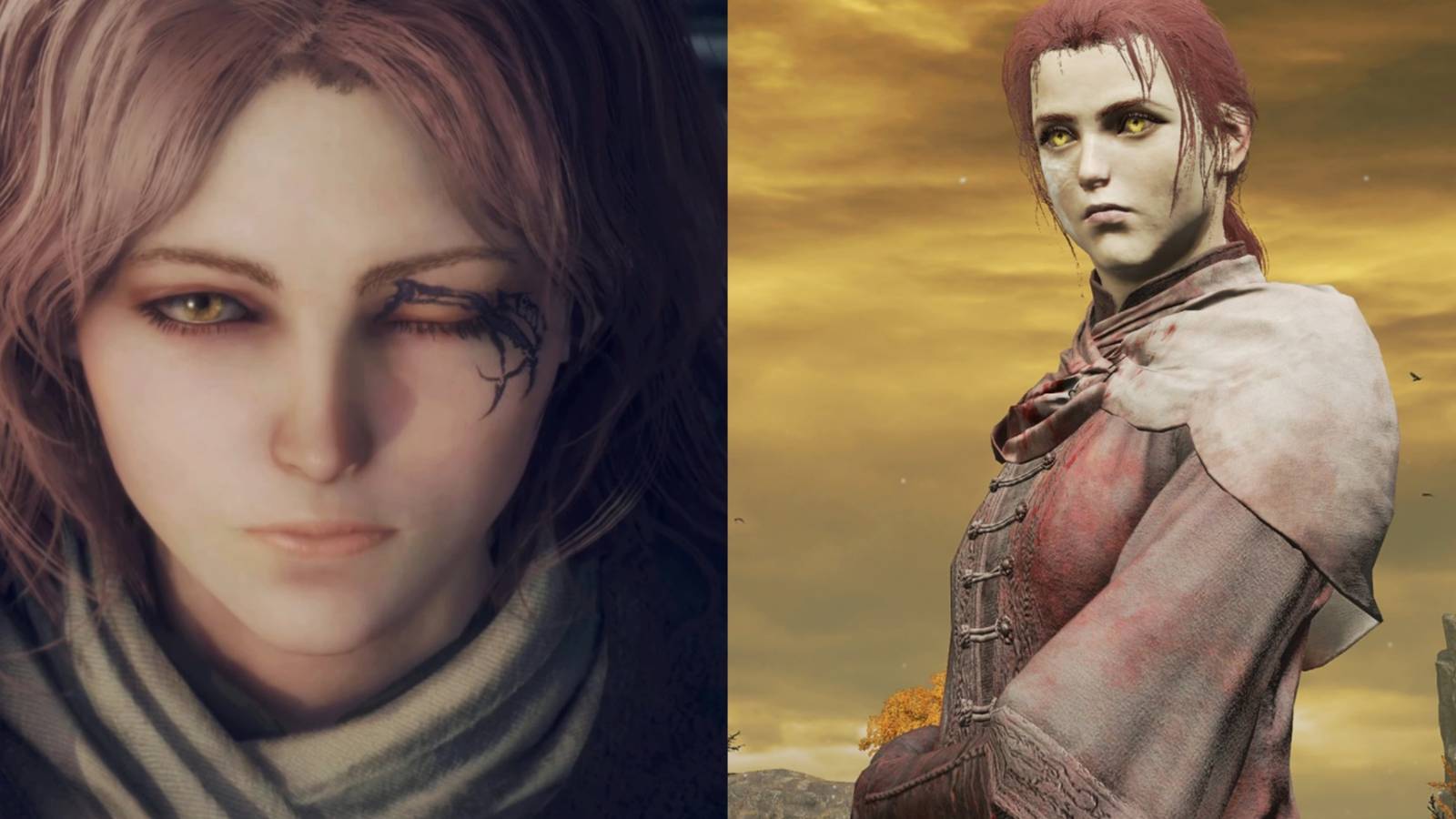 Elden Ring collage featuring Melina and Millicent