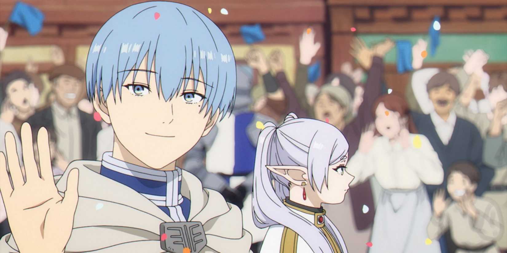 Himmel and Frieren are celebrated as heroes - Frieren