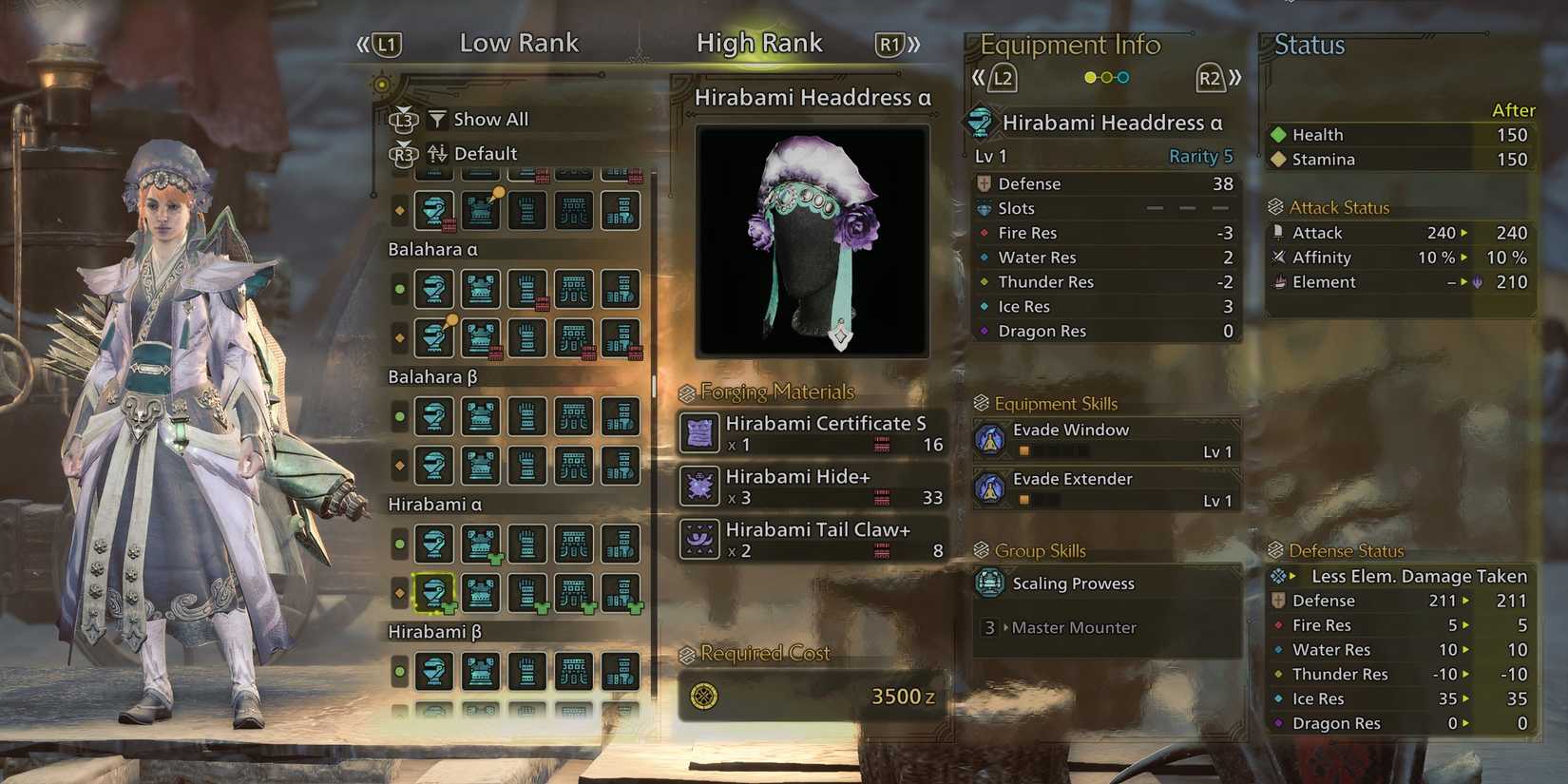 Hirabami Alpha Armor in Monster Hunter Wilds